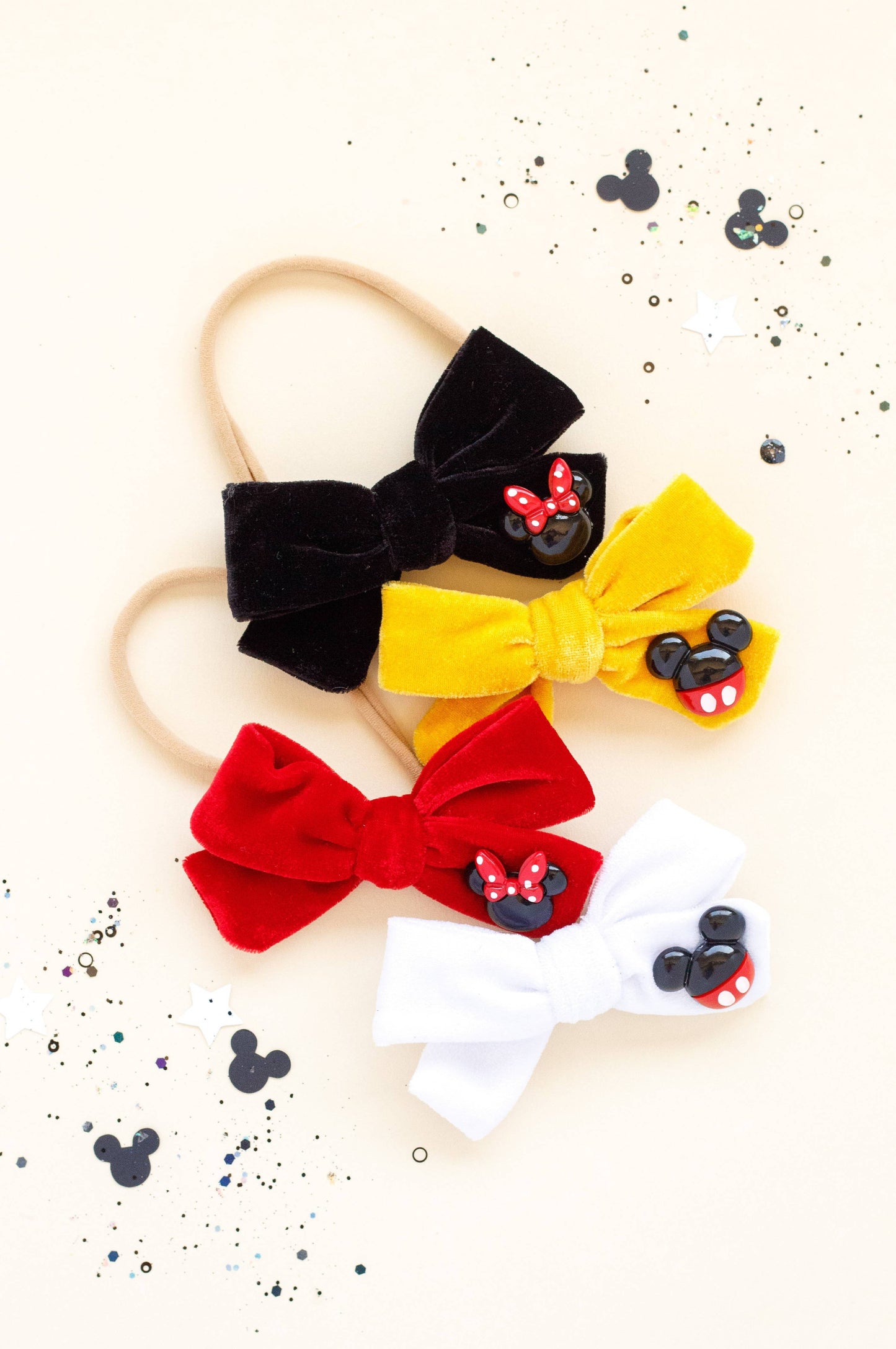 Black Velvet Bow Charm | Classic Pigtail Set