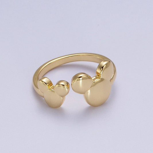 Magic Mouse Open Adjustable Gold Minimalist Ring