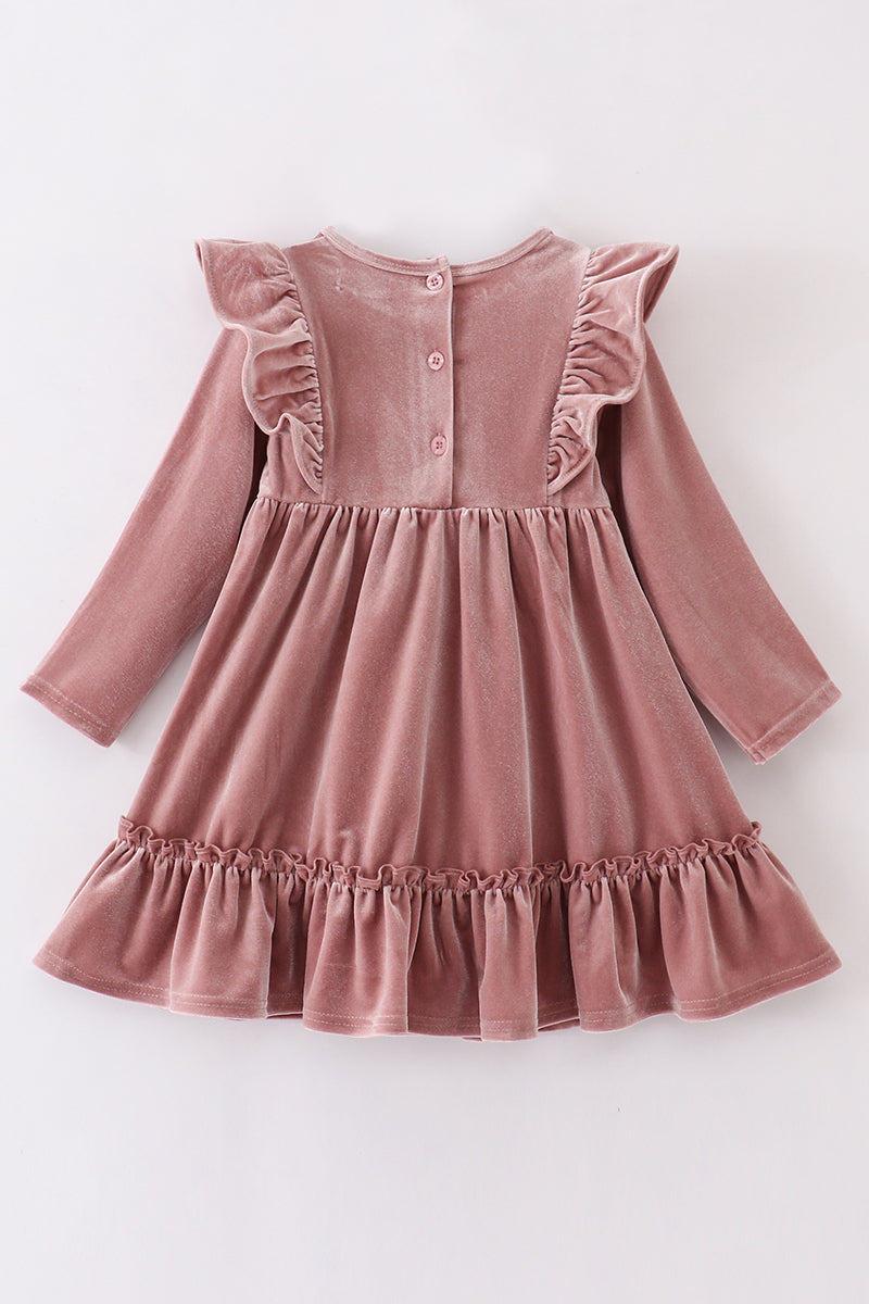 Velvet Sand Ruffle Dress