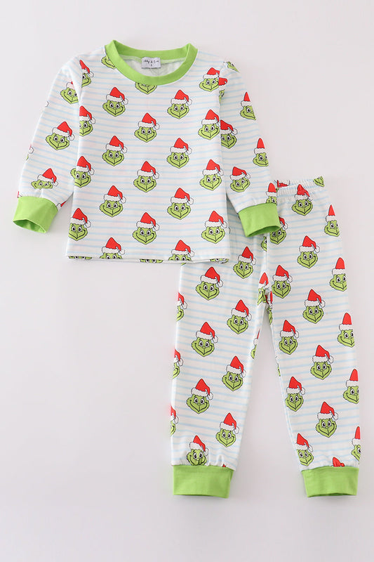 Mr. Grinch Green Stripe Boys Pajamas