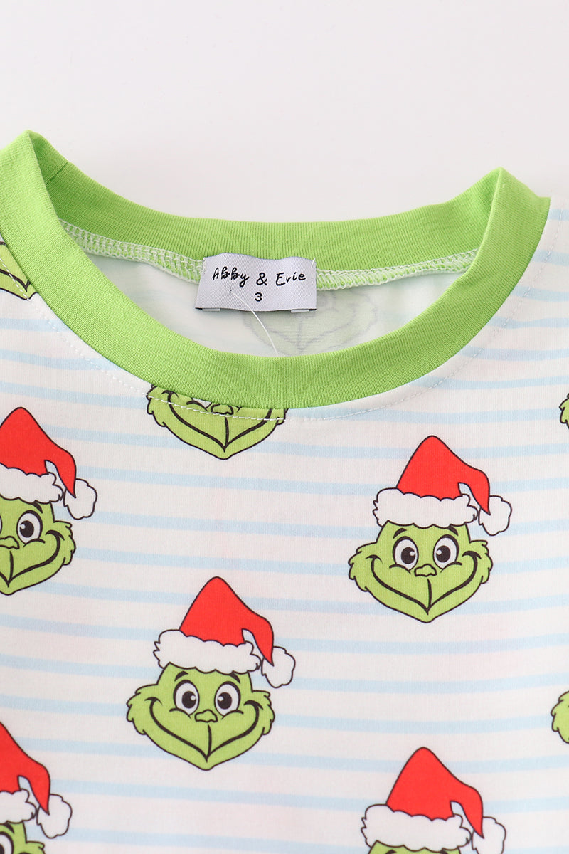 Mr. Grinch Green Stripe Boys Pajamas