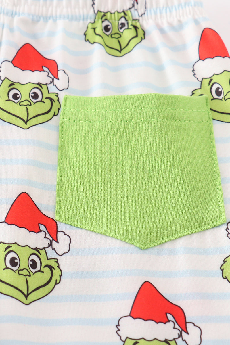 Mr. Grinch Green Stripe Boys Pajamas